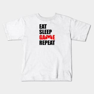 eat sleep game repeat Kids T-Shirt